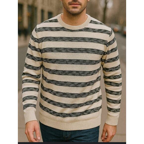 American Eagle Outfitters men’s striped crewneck sweater size large - Picture 1 of 5